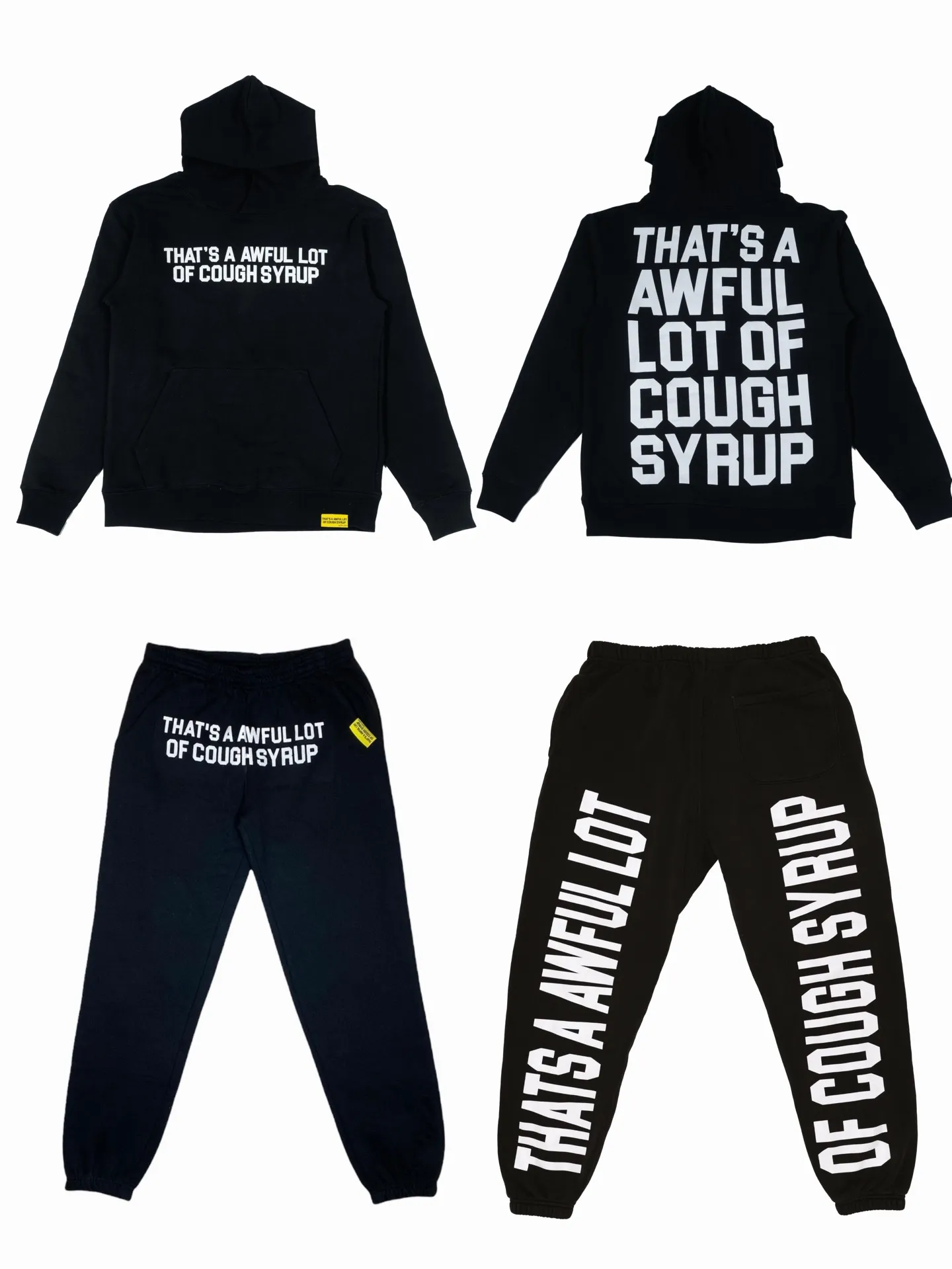C #Black/ White THAT'S A AWFUL LOT OF COUGH SYRUP In Stock Same Style. （fabric): 100% Sizes（size）：S-M L X L （colour）： Black ：3312## Black White｜ ：（fabric）： 100% Sizes（size）：S-M-L-XL （couour）： Black 👉
